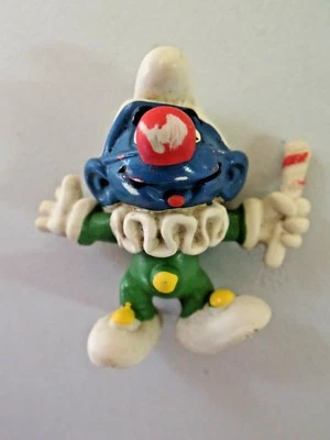 Figura PVC Peyo Schleich 1977 Payaso Pitufo Vintage 2"  Foto 1 de 4