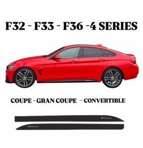 CALCOMANÍAS FALDÓN ADHESIVO LATERAL NEGRO MATE PARA BMW SERIE 4 F32 F33 F36 M PERFORMANCE - Imagen 1 de 10
