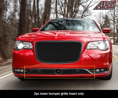 Fits 2015-2023 Chrysler 300C/S W/ Adapt Ctrl Bumper Stainless Black Mesh Grille - Изображение 1 из 4