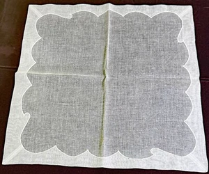 7  Vintage Applique  Linen Organza Napkins  ZZ504 - Picture 1 of 6