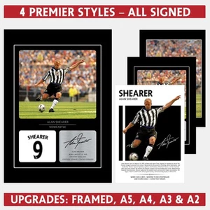 Alan Shearer Signed Photo Newcastle Poster Football Gifts Bedroom Wall Art - Picture 1 of 10