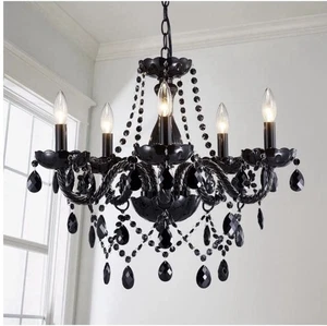 Saint Mossi Modern K9 Crystal Chandelier Black 5 Lights E12 Base - Picture 1 of 8