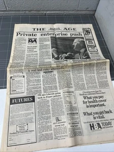 VINTAGE NEWSPAPER THE AGE 1984 ELECTION HAWKE PEACOCK ADVERTISENT - Bild 1 von 18