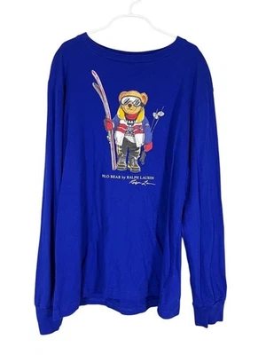 Camiseta Ralph Lauren Bear 14 Jersey Manga Larga Gráfico Preppy Dinero Antiguo Clásico Foto 1 de 4