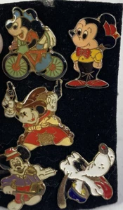 Vintage Lot of 5 Mickey Mouse Trading Pins or Tie Tacks - Biking / Golfing / Etc - Picture 1 of 1