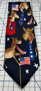 DEMOCRATIC DONKEYS Men's Tie Black Political Necktie DNC - Picture 1 of 6