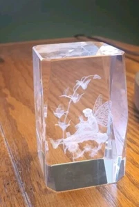 3D Laser Etched Angel Paperweight Glass - Picture 1 of 5