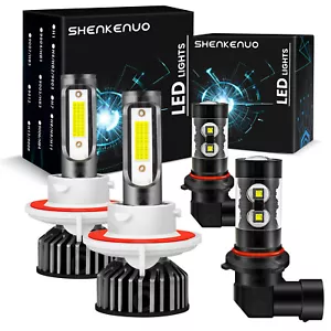 For Ford F250 2005-2019 Combo LED Headlights High Low Beam + Fog light Bulb 4pc - Picture 1 of 11