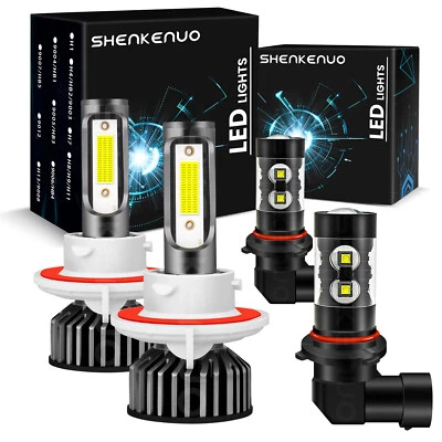 For Ford F250 2005-2019 Combo LED Headlights High Low Beam + Fog light Bulb 4pc - Image 1 of 4