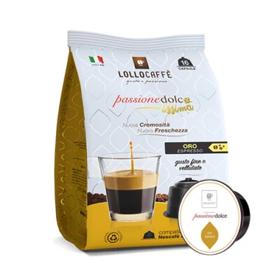 128 Capsule Compatibili Nescafè Dolce Gusto Lollo Caffè Miscela Oro
