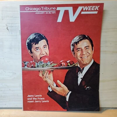 CHICAGO TRIBUNE TV WEEK-1/1971-Jerry Lewis & The Friars Roast HIGH GRADE! Rare! - Image 1 of 4