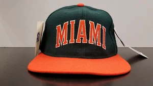 Vintage 90s Miami Hurricanes Starter Fitted 100% Wool Various Sizes 2-Tone - Picture 1 of 5