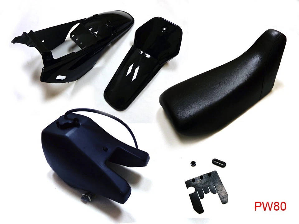 Kit de tanque de gasolina asiento carenado carrocería plástico guardabarros Yamaha PW80 PEEWEE PW 80 negro Foto 1 de 1