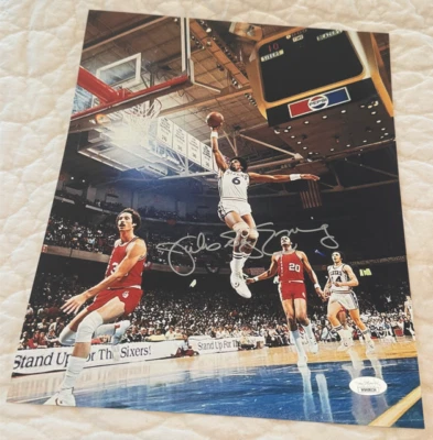 JULIUS DR. J ERVING SIGNED AUTOGRAPHED 11x14 PHOTOGRAPH AUTO PHOTO JSA 76ERS - Image 1 of 4