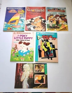 80s-90s Lot of 5 Kid's Coloring Books Dick Tracy Garfield Snoopy Used Vintage  - Picture 1 of 9