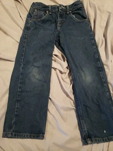 WRANGLER Youth Boys Blue Jeans Size 8 Regular Adjustable Waist Pre-owned  - Picture 1 of 5