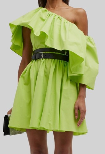 Mini abito poplin da donna verde Alexander McQueen $2590 taglia 42