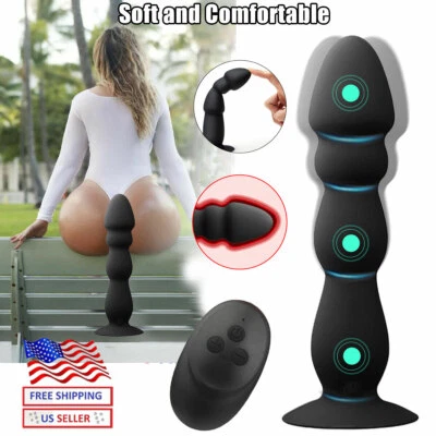 Prostate Massager Vibrator Dildo Remote Sex Toy Anal Butt Plug for Men Women - Image 1 of 4