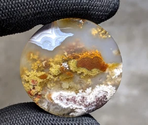 Schöner Moosachat gebändert Landschaftsbild Cabochon Edelstein Schmuck - Bild 1 von 3