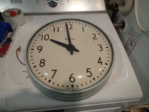 Vintage Simplex Time Recorder 1940s Wall Clock 14"  Parts/Repair Cover
