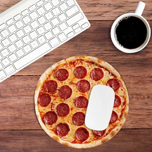 Mousepad Pizza Salami originelles Mouse Pad im Peperoni Pizza Design Ø 21cm NEU - Bild 1 von 5