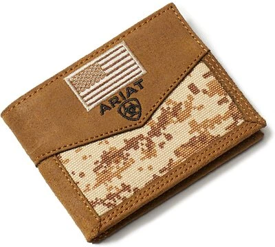 Ariat Mens Sport Digital Camo Patriot Bifold Wallet (Brown) - Image 1 of 2