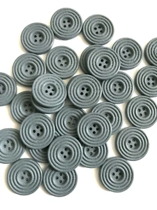 30 pcs Gray Buttons Sewing Coat Sweater Button Wood Big Fastener Carved - Picture 1 of 1