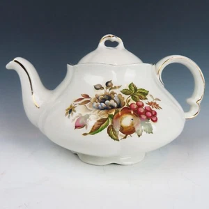 Ellgreave Wood & Sons Ironstone England Flowers & Berries Teapot - Picture 1 of 9