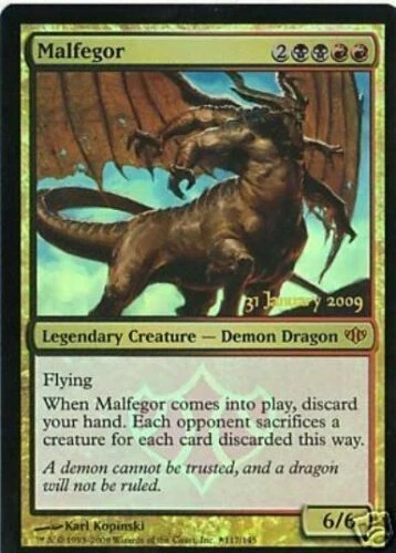 MTG 4X PROMO DCI FOIL MALFEGOR MINT CONFLUX MAGIC NM - Image 1 of 1
