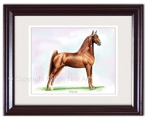 STROLLING JIM - FRAMED TENNESSEE WALKER walking HORSE ART PRINT painting signed - Picture 1 of 1