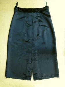 SCHÖNER SCHWARZER VINTAGE DAMEN SATIN GETEILTER ROCK - Bild 1 von 3