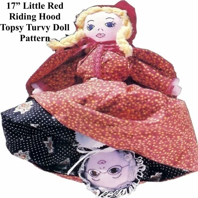 17" Little Red Riding Hood Topsy Turvy Doll Pattern and Clothes Pattern - Image 1 of 4
