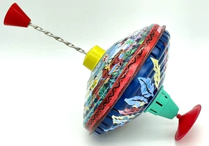 Metal Spinning Top Cowboys Indians Wild West Tin Litho Toy - Picture 1 of 9