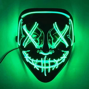 LED máscara para Halloween disfraz de terror hombre mujer purga - Imagen 1 de 2