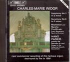 Widor: Sinfonie Por Organo No. 3,6 &amp; 1 / Hans Fagius - CD