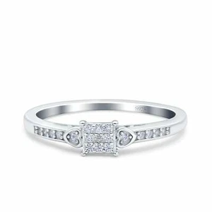 Modischer Herz Versprechen Ring Ehering Zirkonia 925 Sterling Silber (5 mm) - Bild 1 von 3