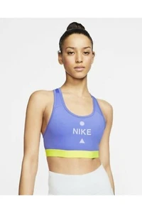 NWT Nike Swoosh Icon Clash Sports Bra Size XSMALL Blue/Yellow Medium Support - Picture 1 of 4