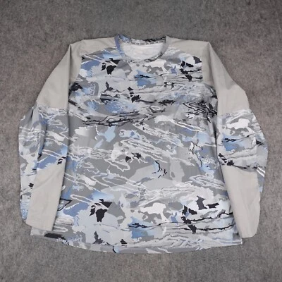 Under Armour Shirt Mens 3XL XXXL Blue Gray Fishing Camo Thermocline Hybrid Fish - Image 1 of 4