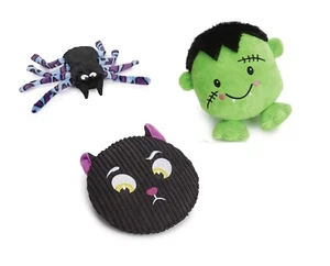 Monster und Spinnen und Katzen Oh My! Hund Halloween Thema Plüsch Quietscher Spielzeug - Bild 1 von 11
