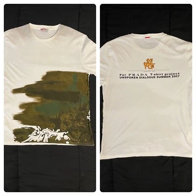 Camiseta de verano para hombre rara vintage 2007 proyecto PRADA DIÁLOGO NO HABLADO 2XL XL L Foto 1 de 4