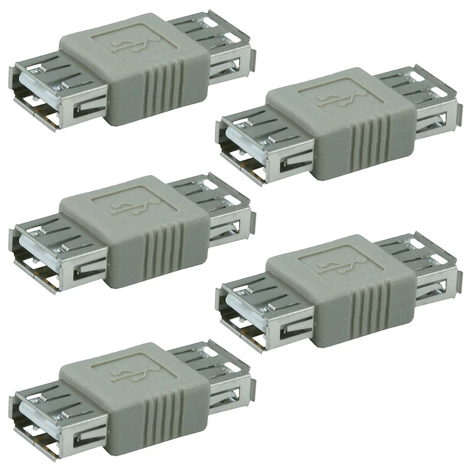 5x USB-A Type A Female to Female Coupler Coupling Adapter Connector Cable Joiner - Image 1 of 3