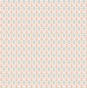 Finding Wonder Pink Hearts and Berries Floral Fabric Poppie Cotton by Half Yard - Picture 1 of 4