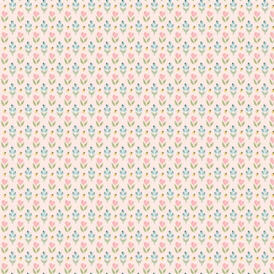 Tecido floral Finding Wonder rosa corações e bagas algodão papoula por meia jarda - Imagem 1 de 4