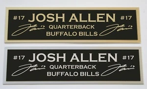 Josh Allen nameplate for signed autographed jersey football helmet or photo - Picture 1 of 2