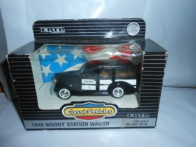 ERTL 1991 VEHÍCULOS CLÁSICOS 1940 Woody Station Wagon Sheriff 1/43 caja dañada Foto 1 de 4