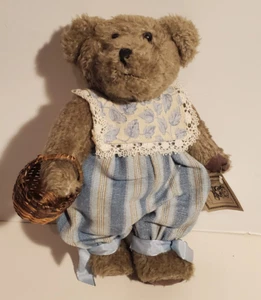 THE COUNTRY TOOTH BEARY FAIRY LIGHT BROWN PLUSH TEDDY BEAR WITH BASKET 9.5" TALL - Picture 1 of 2