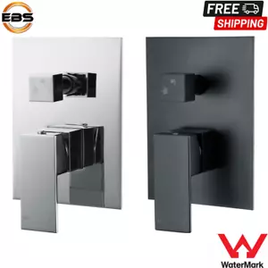 Bath Shower Mixer with Diverter Hot Cold Water Brass Watermark Black/Chrome - Picture 1 of 6