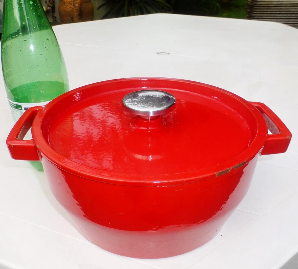 PYREX COCOTTE Fonte Émaillée SLOW COOK Ronde Ø24Cm 3,6L Lave-Vaisselle Four - Photo 1/4