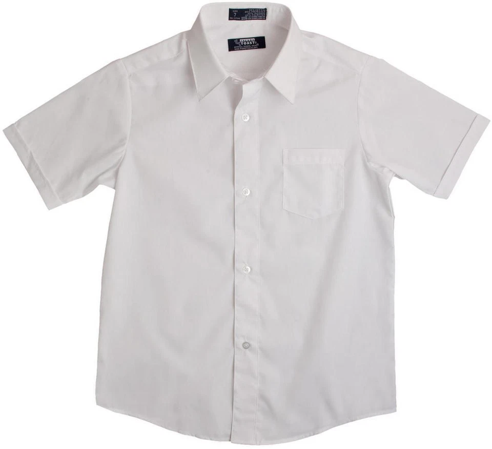 Boys new french toast white broadcloth button down short sleeve dress shirt  - Image 1 of 1