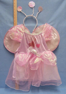 Candy Fairy Costume Disquise 2T Wings HeadBand Pink Lavander Irridescent  - Image 1 of 2